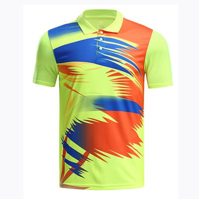 China Anti-wrinkle customized men's and women's badminton clothes ping pong sports polo shirt, promotion marathon event sublimation printing t-shirt for sale