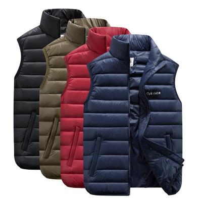 China Waterproof Winter Sleeveless Pocket Down Vest Cheap Classic Casual Solid Nylon Padded Vest Cotton Quilted Vest Fashion Vest And Waistcoat for sale