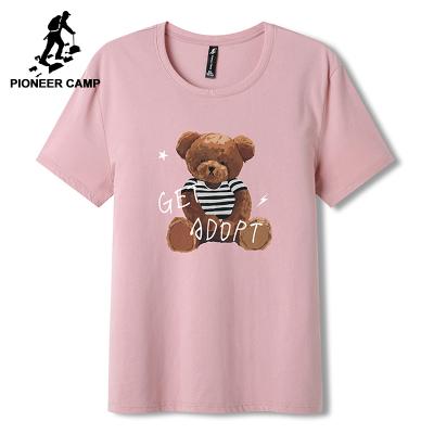 China Unisex Summer Anti-pilling T-shirt Cotton Bear Printed Casual T-shirt Women/Men Fashion Tops for sale