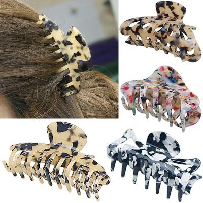 China Fashion factory factory shark hair claws daily wholesale 11cm acetate hair clips thick hair accessories leopard 11cm for sale