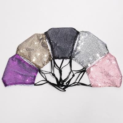 China Other fashionable colorful sequin facemask autumn and winter casual breathable cotton face mask for women for sale