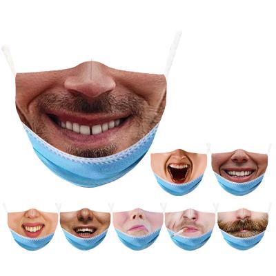 China Creative Custom Made Cotton Amazon Ear Face Printed Logo 3D Funny Hanging Masking Halloween for sale