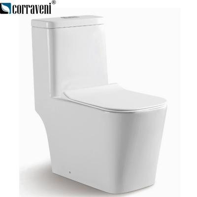 China WC One Piece Sanitary Ceramic Washdown Ware Double-Flow Toilet One-Piece Toilet for sale