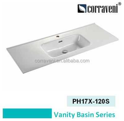 China Modern sanitaryware bathroom cabinet ceramic basin (feather edge basin) for sale