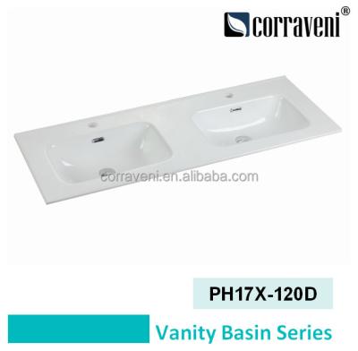 China Modern sanitaryware bathroom cabinet ceramic basin (feather edge basin) for sale