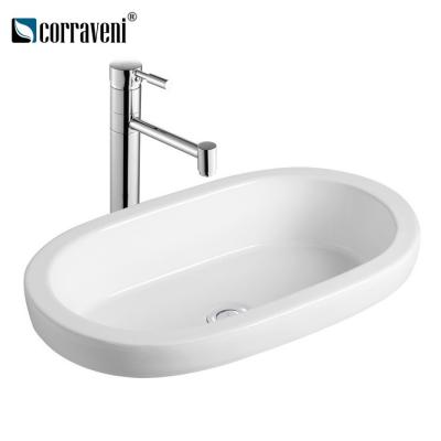 China New Design Modern Basin Sanitary Ware Art Inset Ceramic Basin Sink for sale