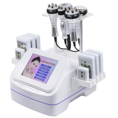 China Skin Tightening 6 in 1 Ultrasonic 40k Cavitation Slimming Machine RF Vacuum Cavitation Lipo System Laser Pads for sale