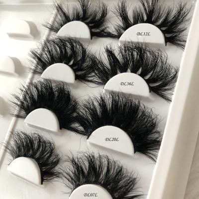 China Natural Dramatic Long Strand Set Real Mink Eyelashes Cruelty 25mm Fluffy Fluffy Mink Eyelash 3D Mink Eyelash Free Wholesale Sellers for sale