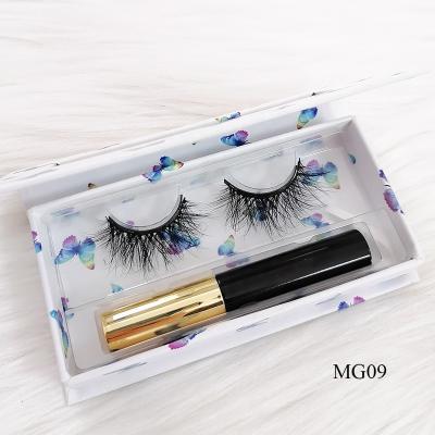 China High Quality Wholesale Custom Lightweight Mink Eyelash Magnetic Lashes Wicks Vendors Lashes Set With Eyeliner for sale