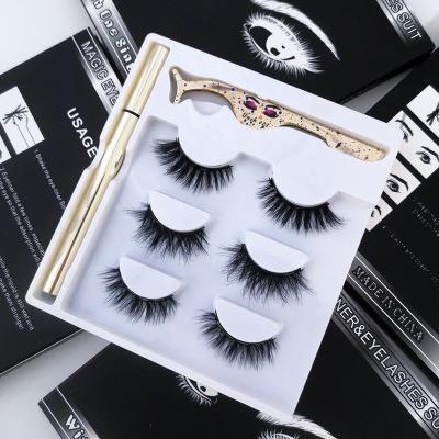 China Natural Soft Magnetic Lashes Private Label 3d Magnet Eyelash Magnetic Mink Eyelashes High Quality for sale