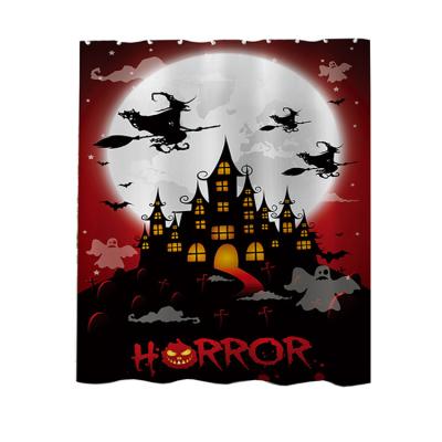 China Halloween High Quality Waterproof Taffeta Designer Polyester Digital Printed Shower Curtain for sale