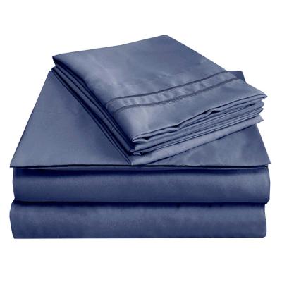 China Solid Dyed Hot Selling 1800 Thread Count Soft Home Cheap Count Brushed Microfiber Sheet Set for sale