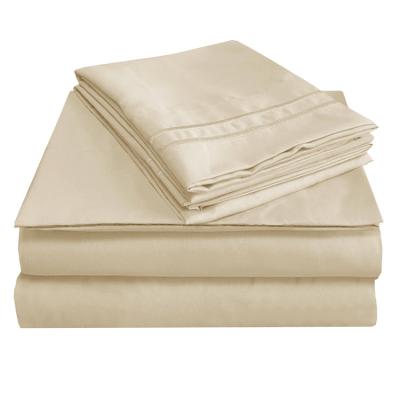 China Wholesale Good Quality 1800 Yarn Cheap Account Solid Dyed Soft Microfiber Sheet Set For Home for sale