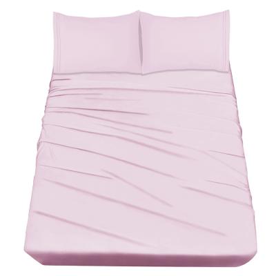 China Solid Dyed Hot Sale Simple Style Brushed Microfiber Bed Sheet Set For Home Or Hotel for sale