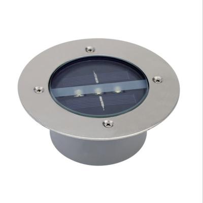 China 3 LED Warm White Solar Buried Lamp All Metal LED Brick Plaza Lamp Buried Lamp for sale