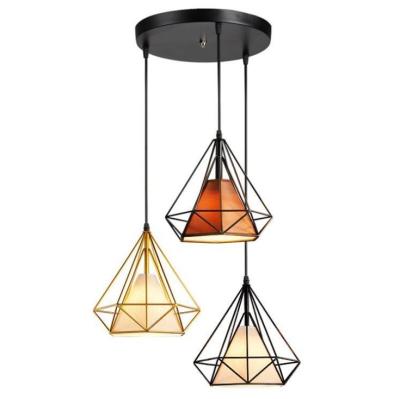 China Diamond-shaped Iron Pendant Lamp, perfect for restaurants / dinning room / cafes,etc for sale