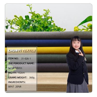 China Custom Woven Twill 31-026-1# Plain Dyed Polyester Fiber School Uniform Shirts Viscous Fabric Shrink-Resistant for sale