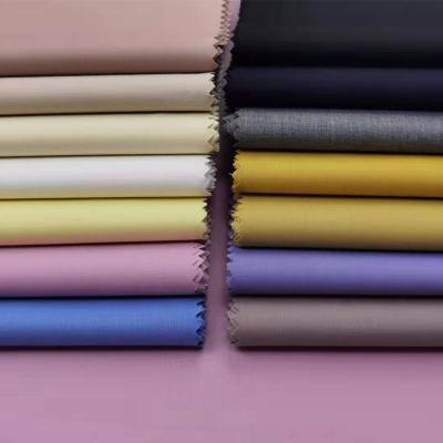 China 3111-10# 260g weight wholesale price TR smooth shirt fabric Shrink-resistant with fine lines twill suit fabrics for men for sale