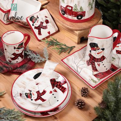 China Viable Custom Creative Christmas Tableware Ceramic Dinner Plate for sale