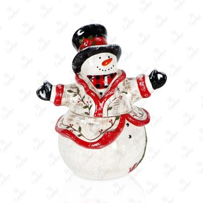 China ODM Design Customized Large Decorative Ceramic Merry Christmas Cookie Jar With Lid for sale