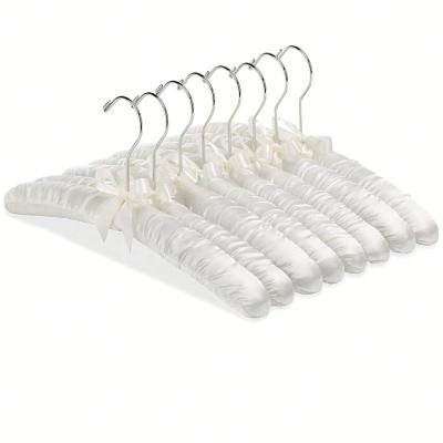 China Multifunctional hot sale bride wedding dress bridesmaid cover cloth hanger satin hangers for sale