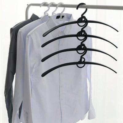 China Hot Selling Multifunctional Stackable Wardrobe Space Saving Plastic Hanger Pants Plastic Scarf Rack Hanger for sale