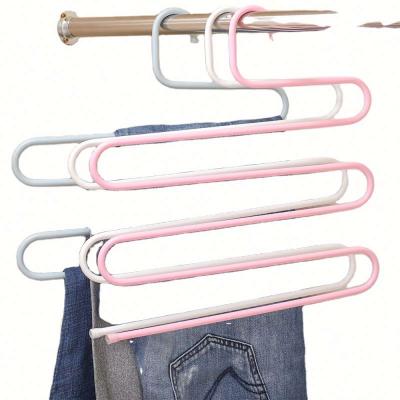 China Eco-friendly material factory product cabinet gyration design mass hanger scarf pants towel metal hanger pants stretch for sale