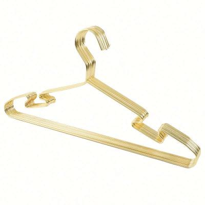 China Durable Hot Sale Metal Adult Clothes Hanger Racks Non-slip Gold for sale