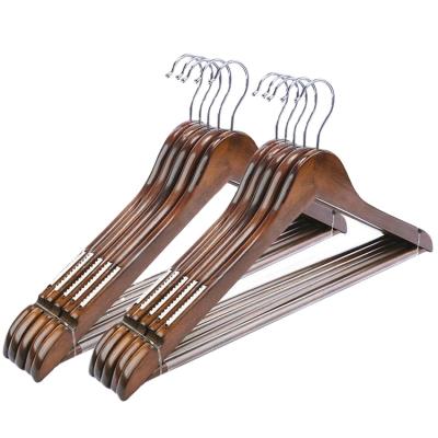 China Retro multifunctional natural wood hanger for clothes for sale