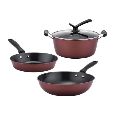 China Viable Custom Non-Stick Pan Cooking Pot Casting Aluminum Cookware Sets for sale