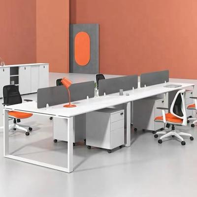 China Modern Modular Office Furniture White Workstation Working 2 4 6 8 Person Office Workstation Desk Table For Employee for sale