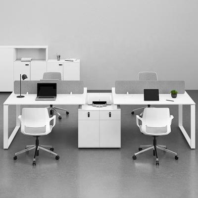 China Office Fashion Workstation Convertible Top Modular Desk For 4 Person for sale