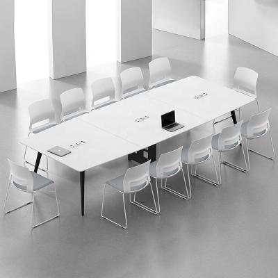 China Customized Meeting Room Furniture Conference Table Extendable White Modern Meeting Table for sale