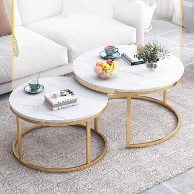 China Modern Design Convertible Classic Cheap Simple Living Room Furniture Round White Smart Wood MDF Coffee Table Set for sale