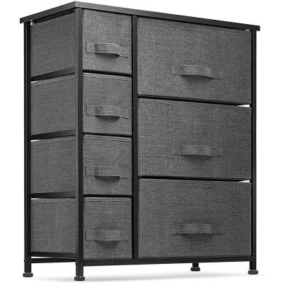 China Customized Expandable Bedroom / Living Room Black 7 Drawer Dresser Wide Storage Dresser for sale