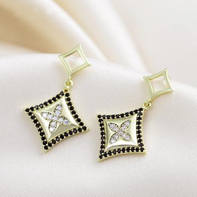 China 2021 New Trendy Fashion Earrings 14k Gold Plated Korean Silver Needle Earrings For Women for sale