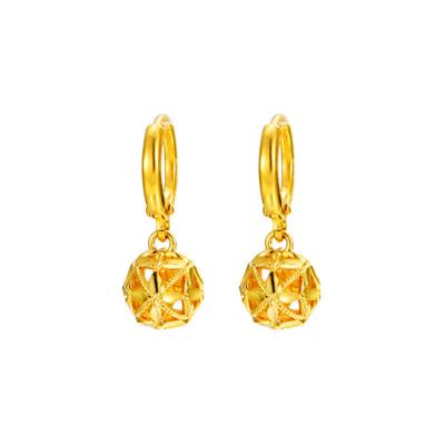 China China Wind Hydrangea Earrings For Women China Wind Plated 24k Gold Circle Earrings 2021 Wholesale for sale