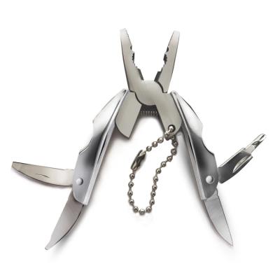 China Multifunctional Stainless Steel Mini Folding Plier Keychain Tool Multi - Clamp Outdoor Pocket Rise Multitools for sale