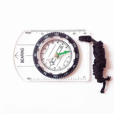 China Hot Selling Guide Outdoor Camping Pointing Hiking Scouts Mini Baseplate Compass With Ladder Recycling Military Ruler for sale