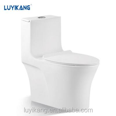 China New Design Double-Flow Swirl Toilet Bowl Double-Flow L883 Arab Ware Toilet Cheap Design Sanitary One-Piece Elegant One-Piece Toilet for sale