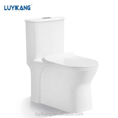 China Sanitary Ware Manufacturer Double Flush L803 One Piece Toilet Cabinet Cheap Ceramic Wc Single Piece Toilet Swirl for sale