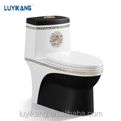 China L871 Double-flush gold black toilet colorful made in china ceramic water saving siphonic one piece water clost toilet bowl for sale