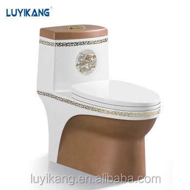 China Double-flux L871 Sanitary Product Brand Toilet Bowl Brand Gold Champagne Ceramic Toilet for sale