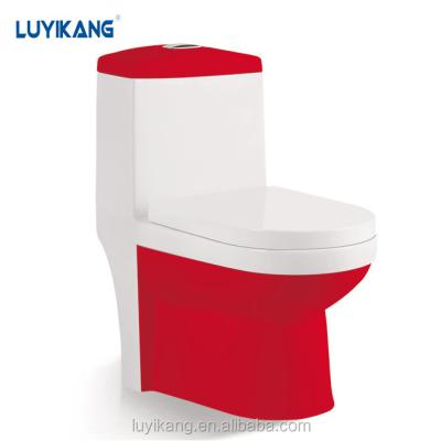 China L859 Red Color Siphonic Ceramic Bowl One Piece Toilet Colored Toilets For Sale Color Ceramic Toilet for sale