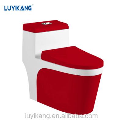 China L868 Red Ceramic Double-flush Porcelain One-Piece Foshan Toilet Bowl Lavatory Red Toilet for sale