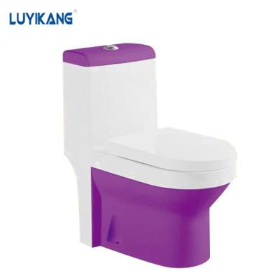 China L5209 Double-flush Purple Indian Style Ceramic Material and Siphonic Jet Flushing Method WC Colored Toilet Colored Toilets for sale