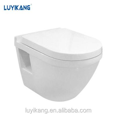 China Double-Flow L5102 Dubai Bathroom Toilet Bathroom Ware Water Saving Ceramic Sanitary Wall Hung Toilet Set for sale