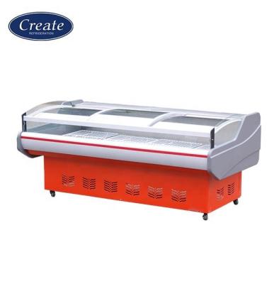 China Large Single-temperature large-capacity commercial refrigeration display cooked meat display L-series full fresh meat cabinet machine for sale