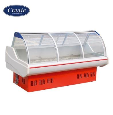 China Single-temperature commercial supermarket open transparent glass design, intuitive and convenient to take things, cooked food display cabinet for sale