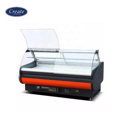 China Single-Temperature Supermarket Commercial Refrigerator Supermarket Island Glass Freezer Glass for sale